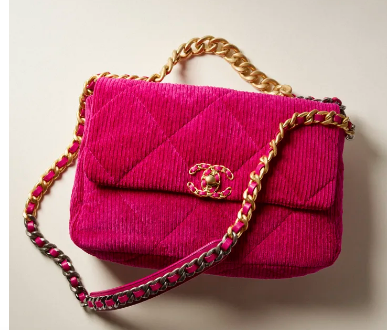 CHANEL 19 HANDBAG Corduroy AS1160&AS1161 Fuchsia