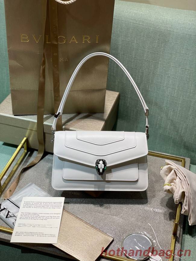 Bvlgari Serpenti Forever leather small crossbody bag 292104 white