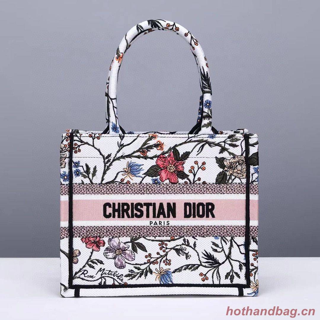 Small DIOR BOOK TOTE Multicolor Mille Fleurs Embroidery M1297ZW