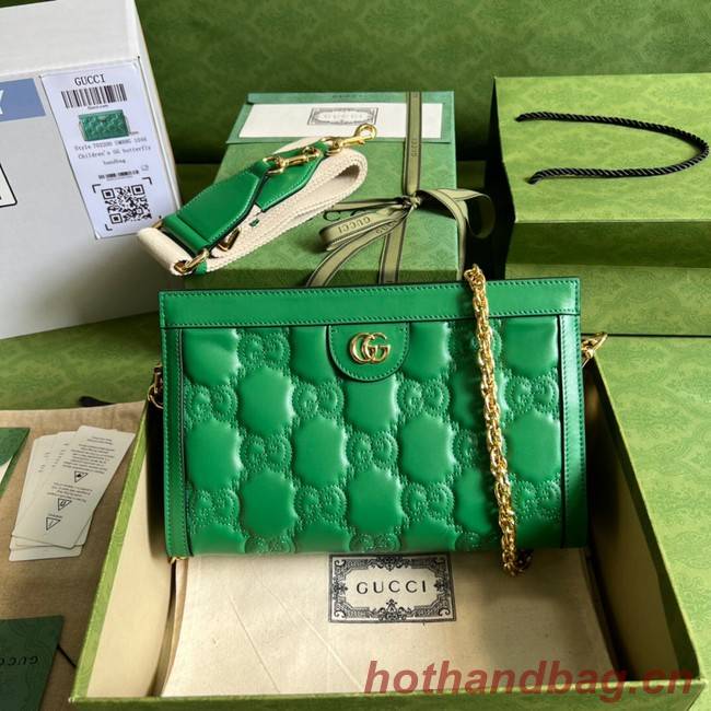 Gucci GG Matelasse leather shoulder bag 702200 Bright green