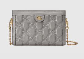 Gucci GG Matelasse leather shoulder bag 702200 Dusty grey