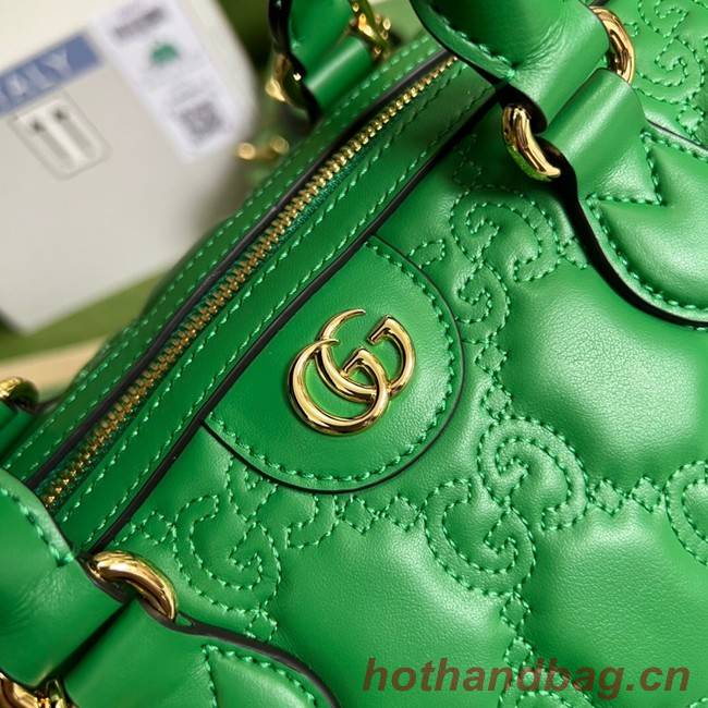 Gucci GG Matelasse leather top handle bag 702242 Bright green