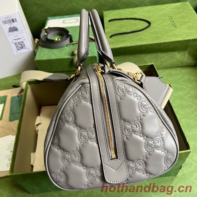 Gucci GG Matelasse leather top handle bag 702242 Dusty grey