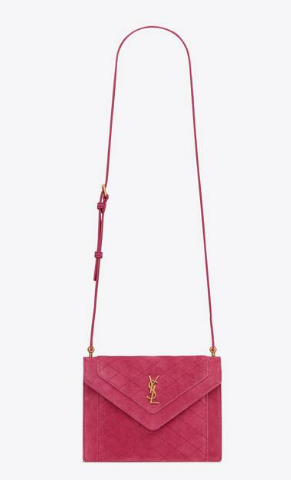 SAINT LAURENT GABY MINI SATCHEL IN SUEDE 685574 MAGENTA PINK