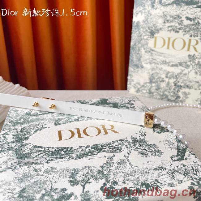 DIOR CARO PEARLS 15 MM BELT Calfskin 0286UW