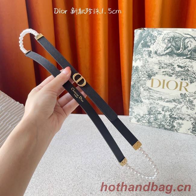 DIOR CARO PEARLS 15 MM BELT Calfskin 0287UW