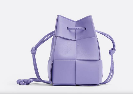 Bottega Veneta Mini intreccio leather crossbody bucket bag 680217 Wisteria