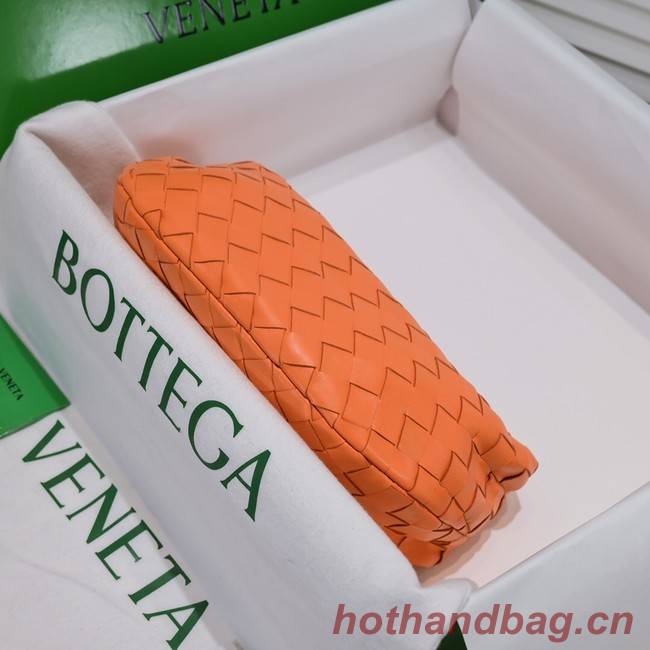 Bottega Veneta Mini intrecciato leather top handle bag 651876 Tangerine