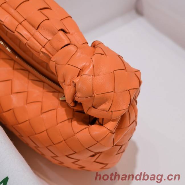 Bottega Veneta Mini intrecciato leather top handle bag 651876 Tangerine