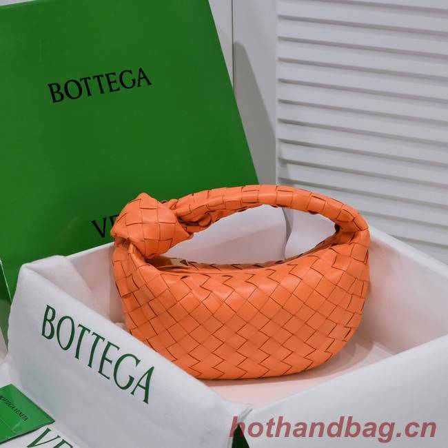 Bottega Veneta Mini intrecciato leather top handle bag 651876 Tangerine