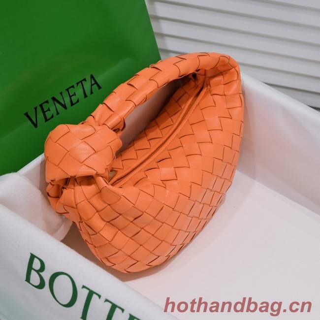 Bottega Veneta Mini intrecciato leather top handle bag 651876 Tangerine