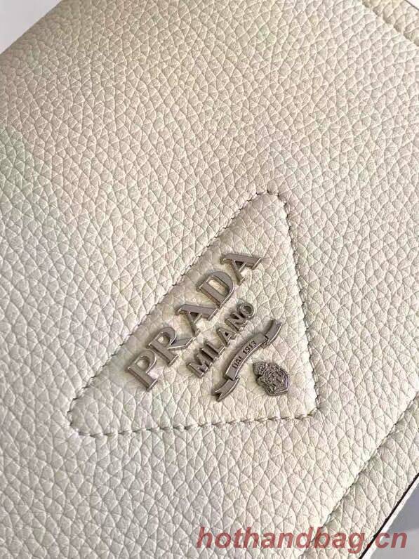 Prada Leather bag with shoulder strap 1DB443 white