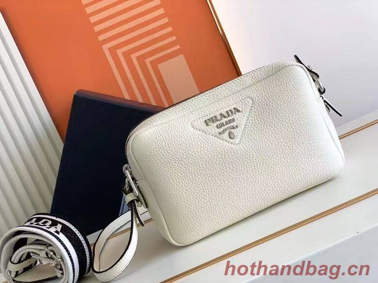 Prada Leather bag with shoulder strap 1DB820 white