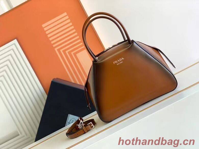 Prada leather tote bag 1BD663A caramel