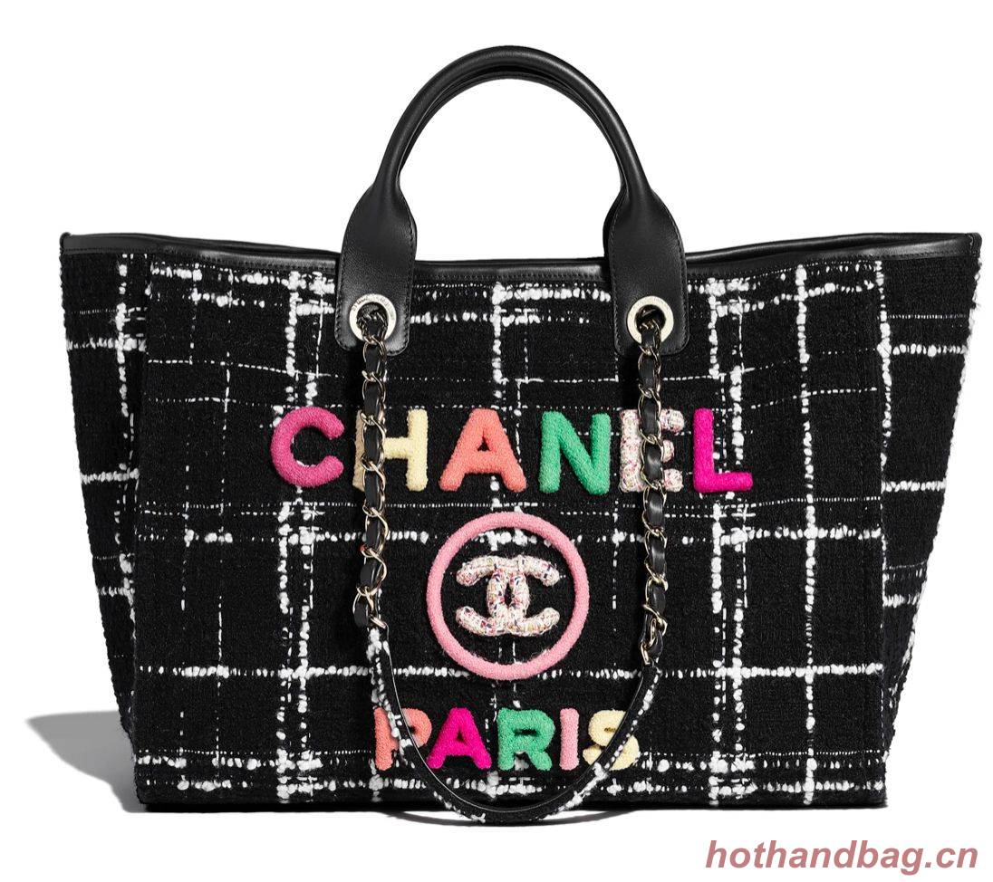 Chanel Weave Tote Shopping Bag B66955 Black