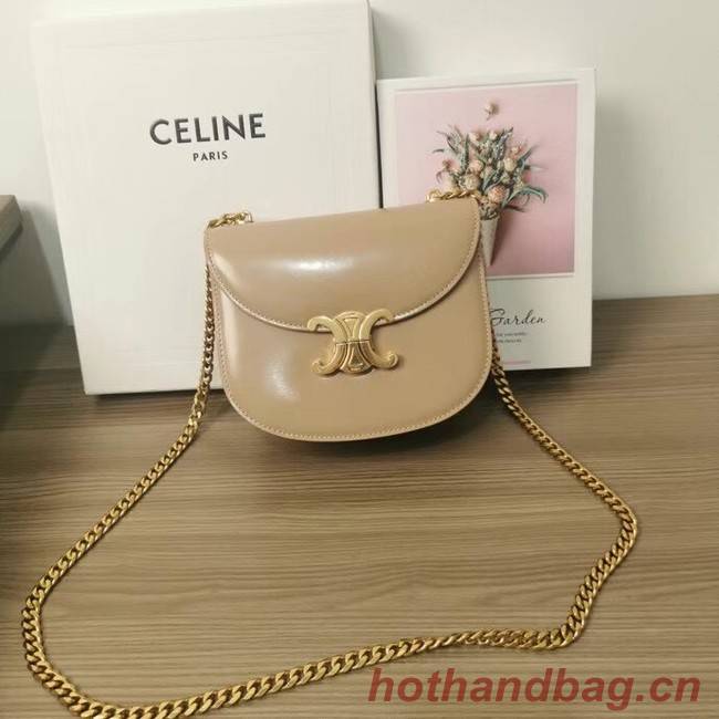 Celine TEEN CHAIN BESACE TRIOMPHE IN SHINY CALFSKIN 110973 Light Apricot