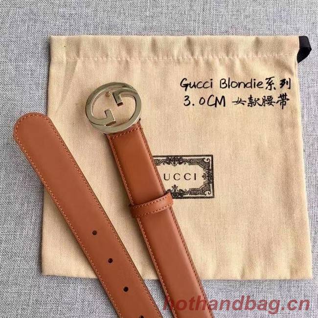 Gucci Blondie 30MM leather belt 703148-3