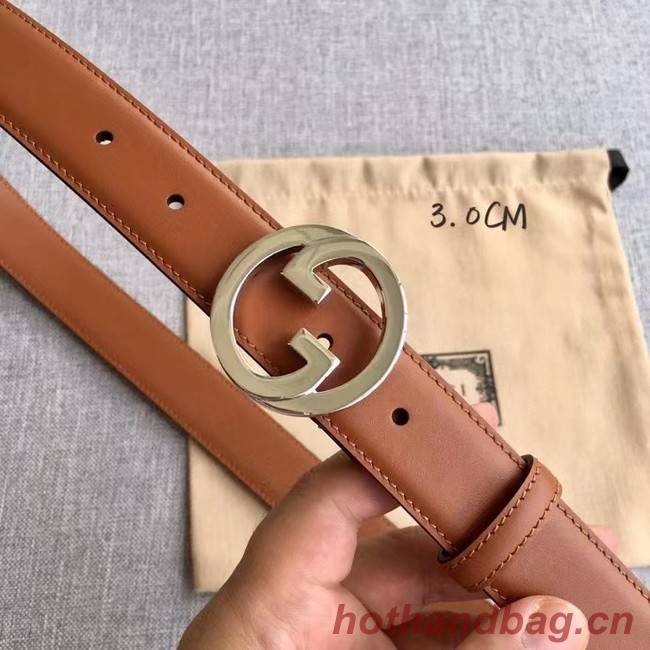 Gucci Blondie 30MM leather belt 703148-3