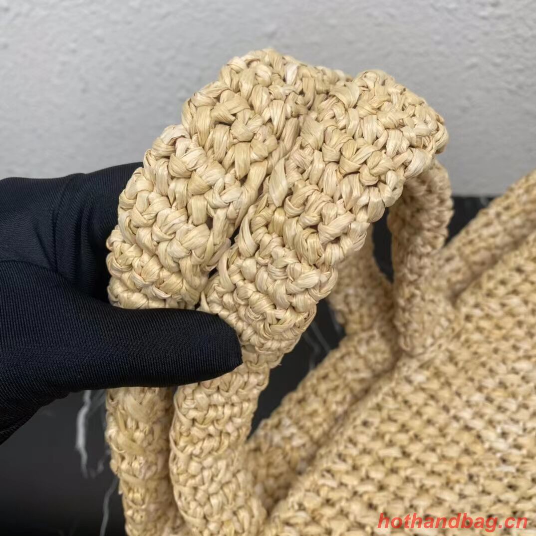 Prada Raffia tote bag 1NE229 tan