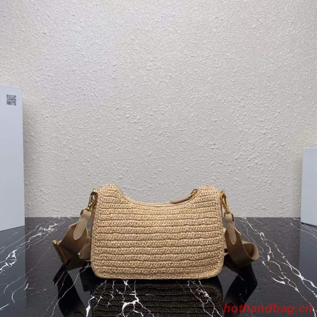 Prada Re-Edition 2005 raffia bag 1BH204 tan