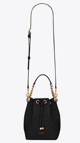 SAINT LAUREN EMMANUELLE SMALL BUCKET BAG IN QUILTED LAMBSKIN 6976401 black