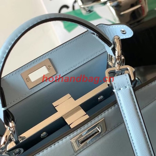 FENDI Peekaboo ISeeU Petite padded nappa leather bag 8BN335 sky blue