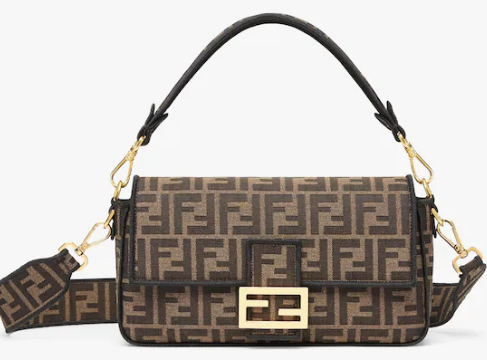 FENDI Baguette Brown fabric bag 8BR600