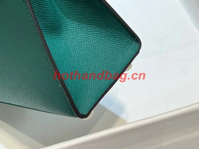 Hermes Kelly 20cm Shoulder Bags Epsom KL2750 Lake green&gold