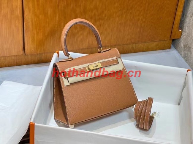 Hermes Kelly 20cm Shoulder Bags Epsom KL2750 brown&gold