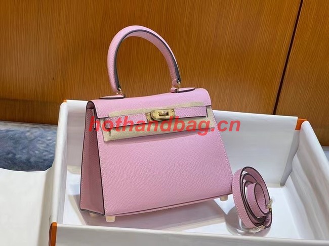 Hermes Kelly 20cm Shoulder Bags Epsom KL2750 light pink&gold