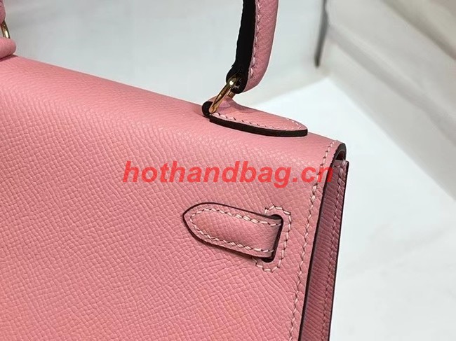 Hermes Kelly 20cm Shoulder Bags Epsom KL2750 pink&gold