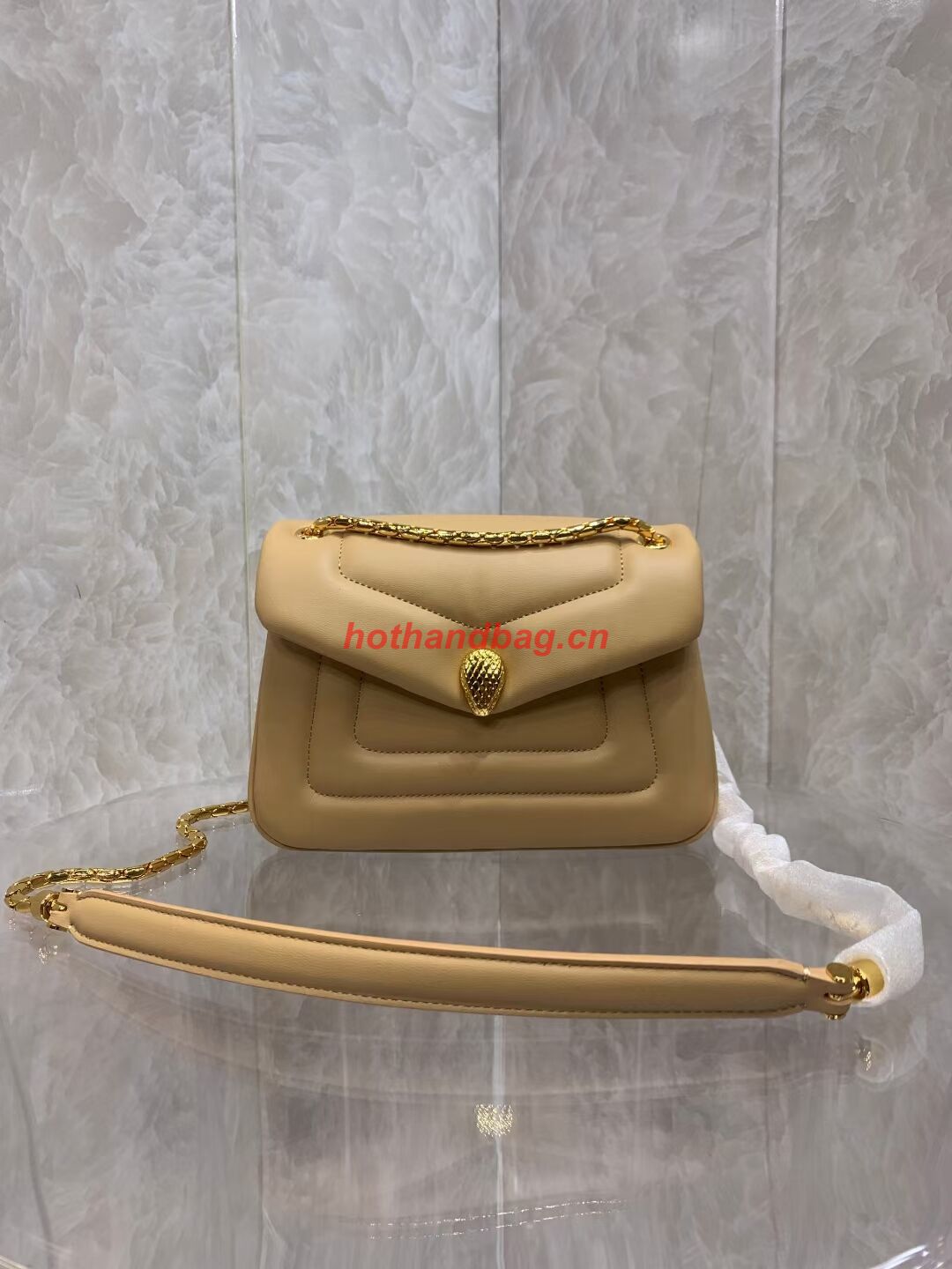 Bvlgari Serpenti Forever leather crossbody bag B282922 Apricot