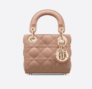 MICRO LADY DIOR BAG Rose Des Vents Cannage Lambskin S0856ON