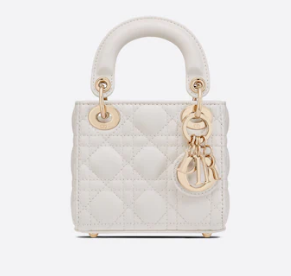 MICRO LADY DIOR BAG Scarlet Cannage Lambskin S0856O white&gold