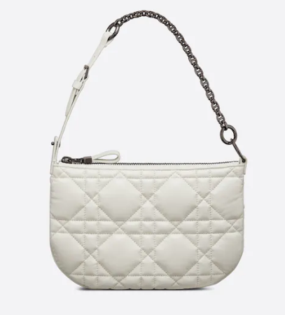 MINI DIOR CARO TULIP BAG Latte Quilted Macrocannage Calfskin S5139BN