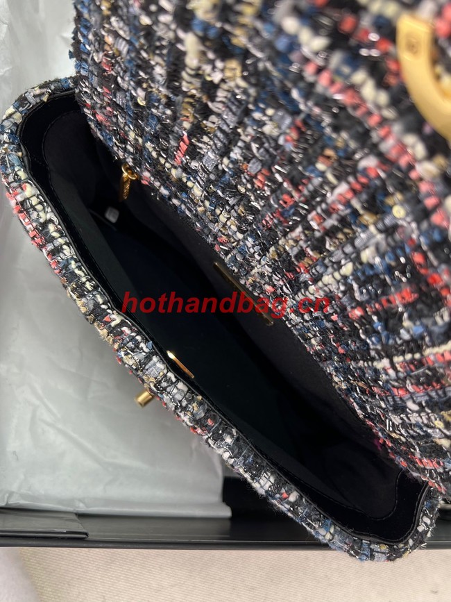 CHANEL 19 HANDBAG Cotton Tweed AS1160 multicolour