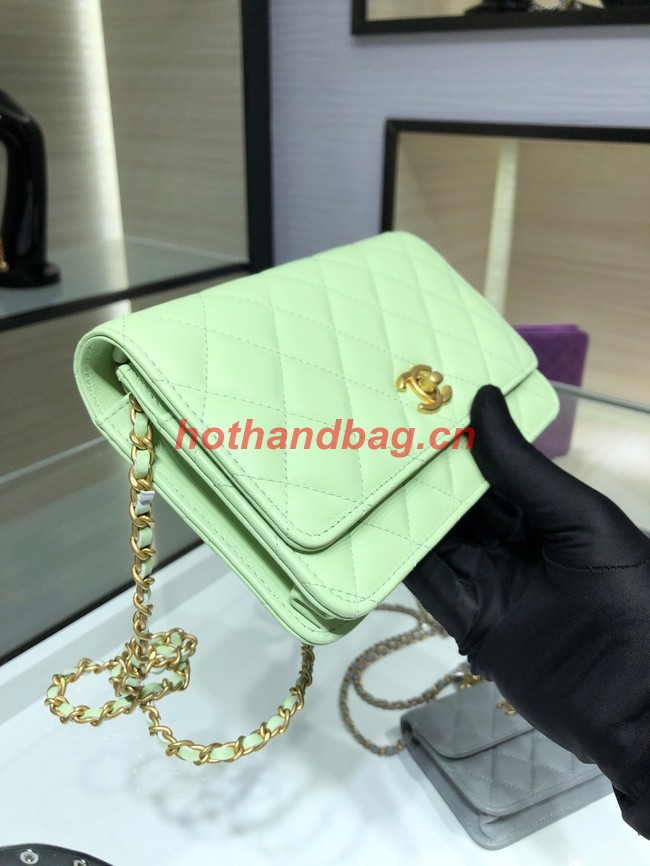 CHANEL WALLET ON CHAIN AP1450 light green