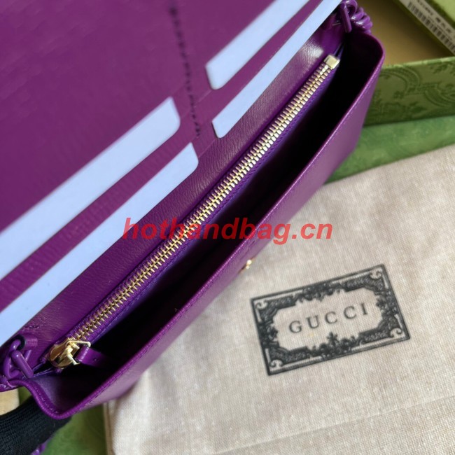 Gucci Horsebit 1955 wallet with chain 621892 purple