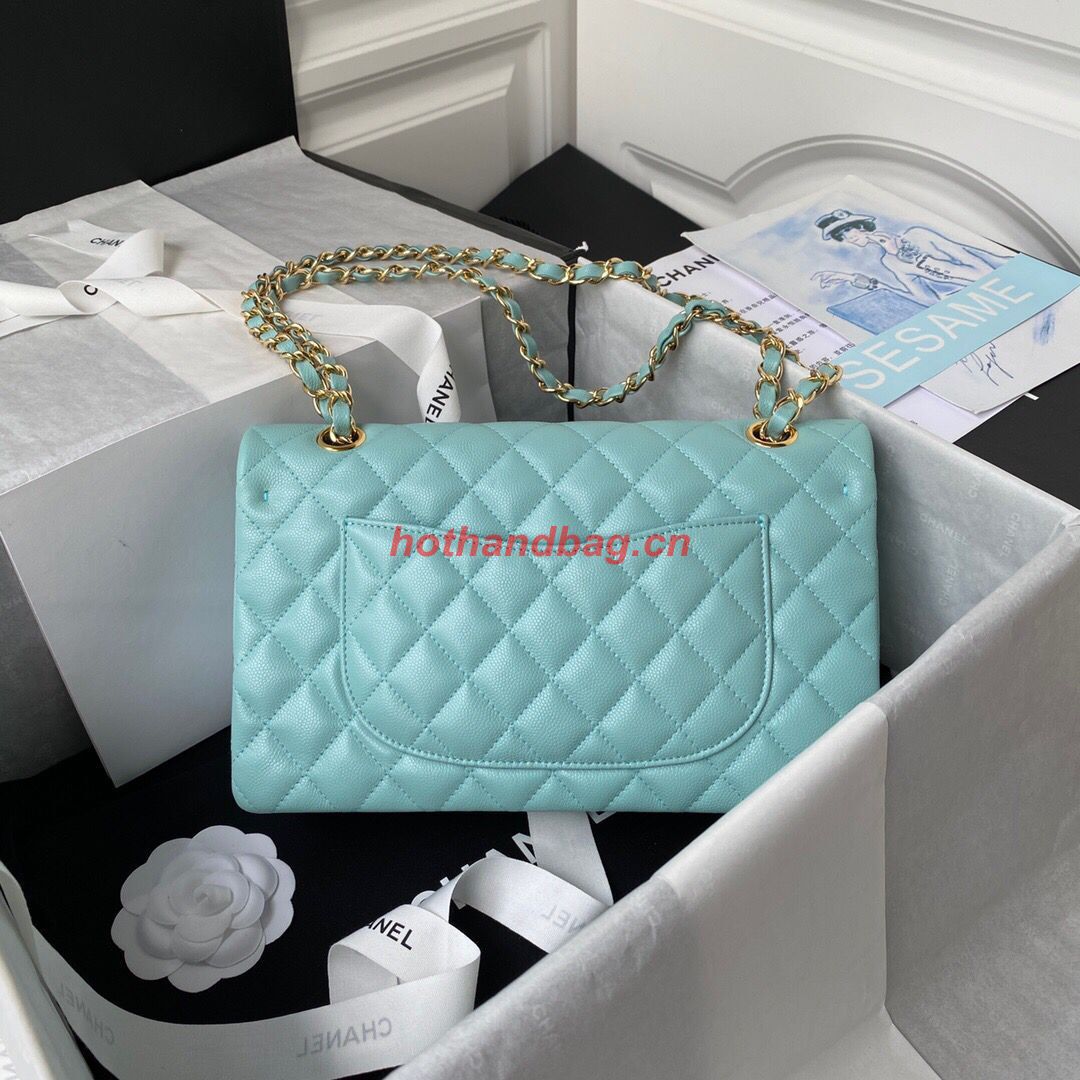 Chanel 2.55 Series Flap Bag Original Caviar Leather Y01295 A01112 Blue Gold-Tone hardware