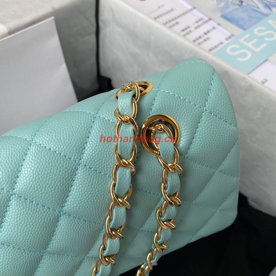 Chanel 2.55 Series Flap Bag Original Caviar Leather Y01295 A01112 Blue Gold-Tone hardware