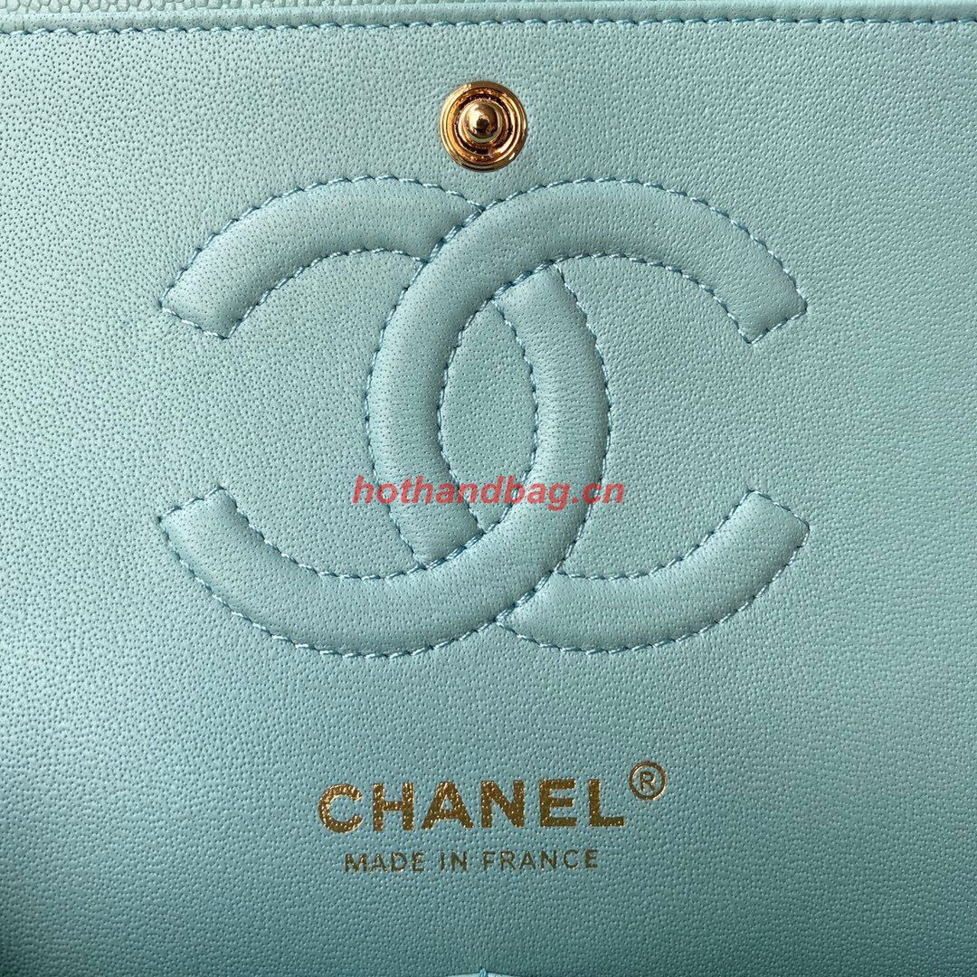 Chanel 2.55 Series Flap Bag Original Caviar Leather Y01295 A01112 Blue Gold-Tone hardware