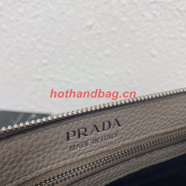 Prada Leather shoulder bag 1BH050 gray