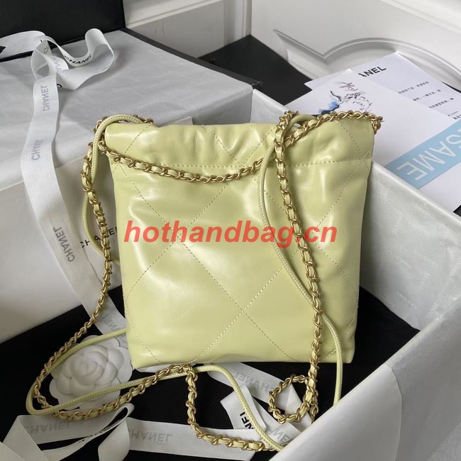 CHANEL 22 MINI HANDBAG AS3980 Light Yellow