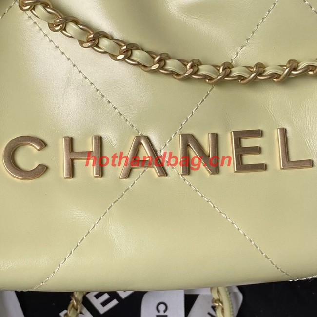 CHANEL 22 MINI HANDBAG AS3980 Light Yellow