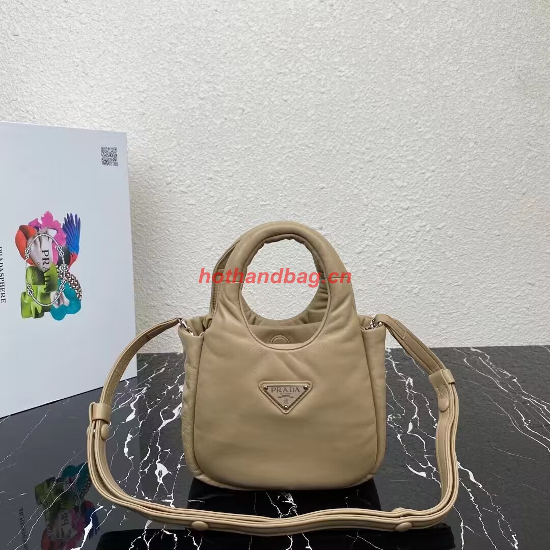 Prada Small padded Soft nappa-leather bag 1BA359 apricot