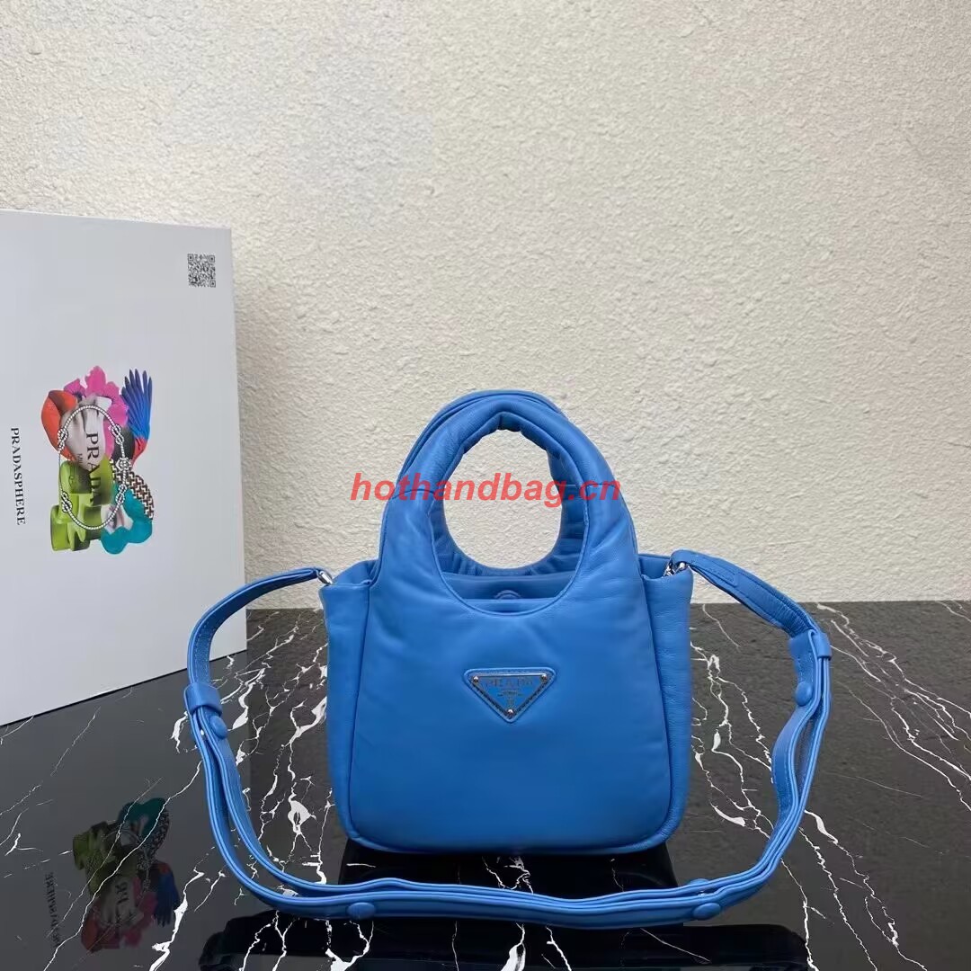 Prada Small padded Soft nappa-leather bag 1BA359 blue