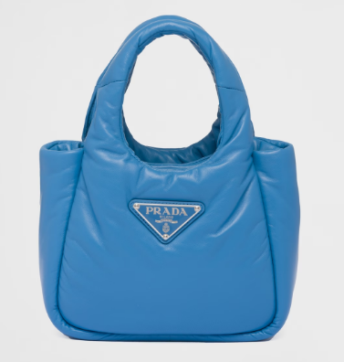 Prada Small padded Soft nappa-leather bag 1BA359 blue