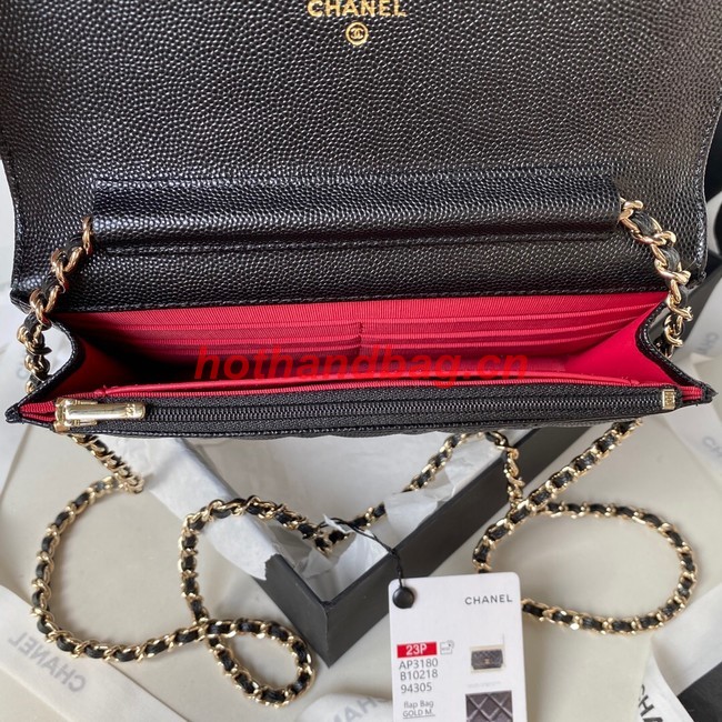 CHANEL WALLET ON CHAIN AP3180 black