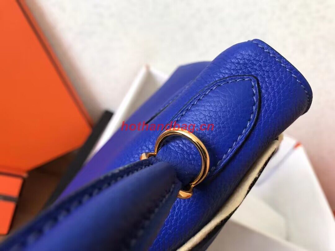 Hermes Kelly 25cm Shoulder Bags Togo KL2755 Electrooptic blue&gold