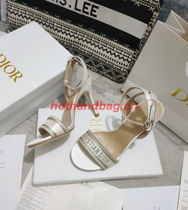 Dior DWAY HEELED SANDAL Embroidered Satin and Cotton 93284-11